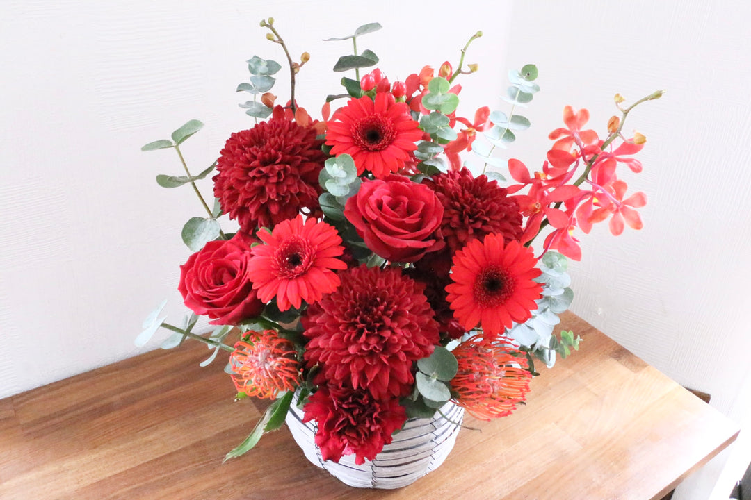 赤色のアレンジメント 9,000円