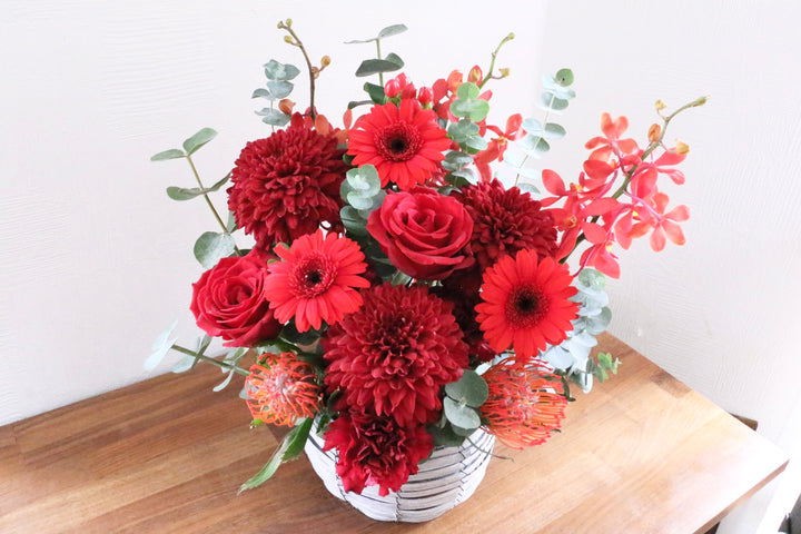 赤色のアレンジメント 9,000円